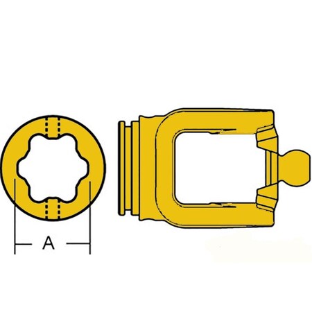 Aftermarket New Inboard Yoke Fits Walterscheid WWE Series 2480 WWZ Series 2480 853564